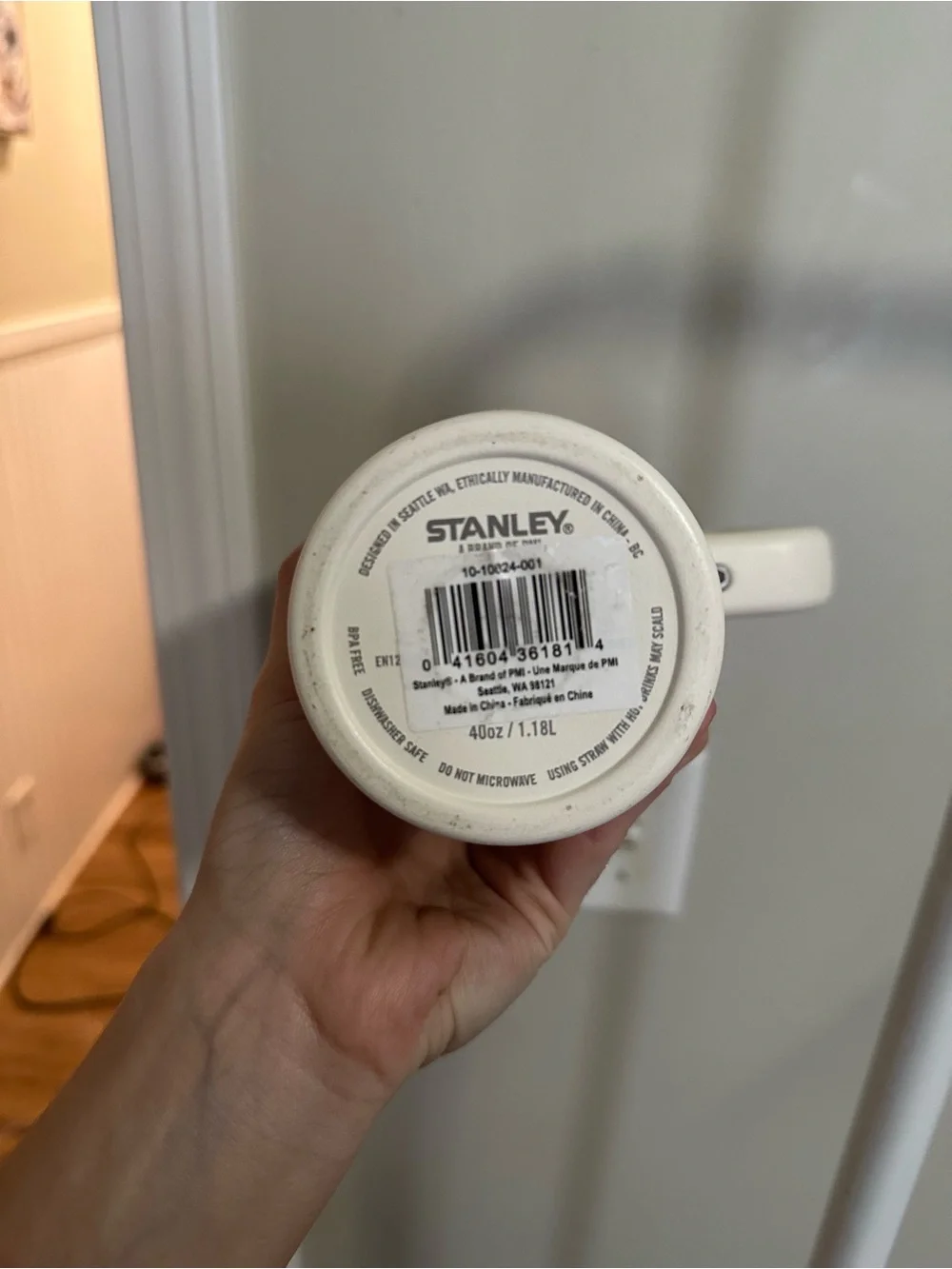 Stanley white 40oz water tumbler